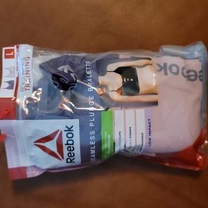 Reeboks Performance size large training seamless plunge bralet